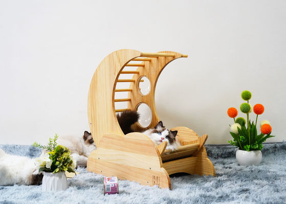 Hallupets 고양이 긁는 집 애완 동물 콘도 고양이 나무 침대 나무 집