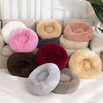 고품질 따뜻한 봉제 애완 동물 침대 럭셔리 울트라 부드러운 솜털 도넛 Cuddler 고양이 개 둥지 가짜 모피 개 진정 침대