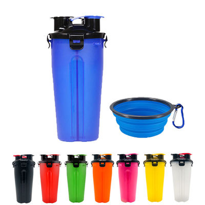 접을 수 있는 휴대용 그릇이 있는 350ml 개 물 및 음식 병 Hallupets