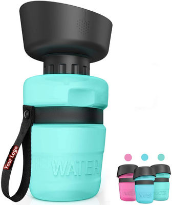 520ml HDPE 실리콘 애완 동물 물병 누출 방지 개 물병