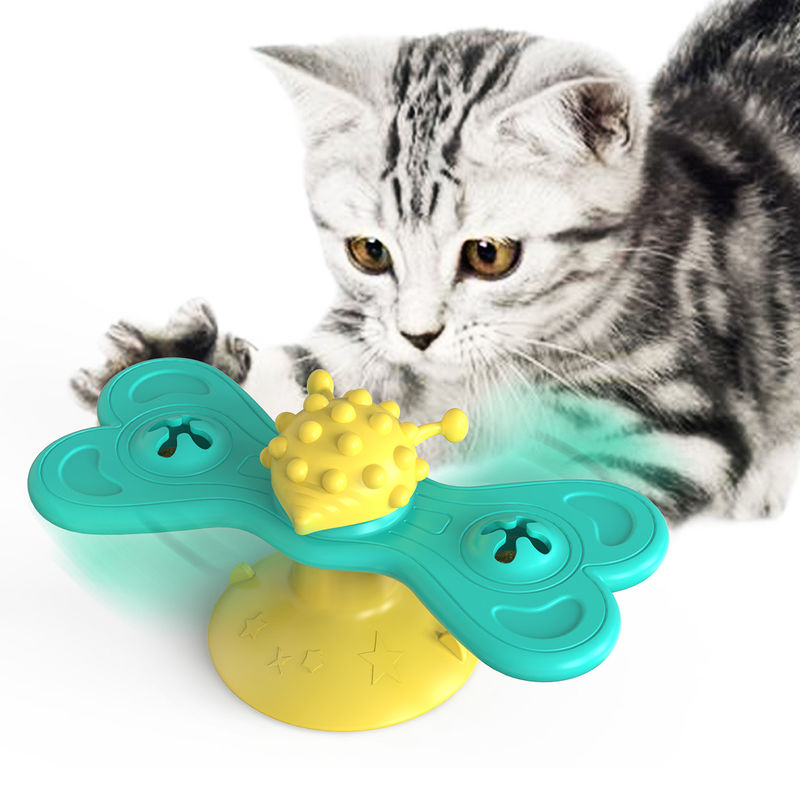 TPR Pet Interactive Kitten Toys 회전하는 풍차 고양이 장난감
