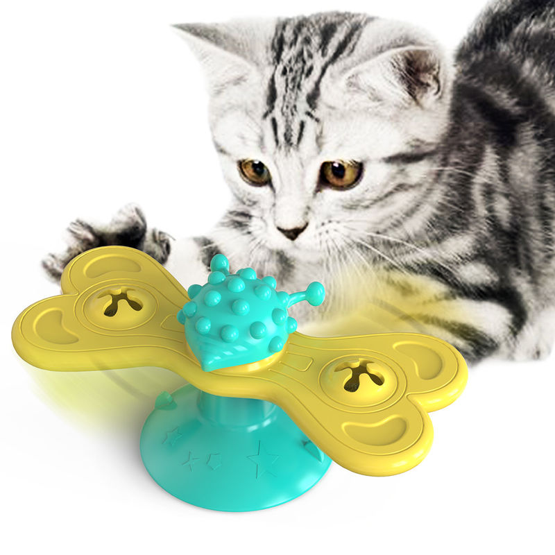 TPR Pet Interactive Kitten Toys 회전하는 풍차 고양이 장난감