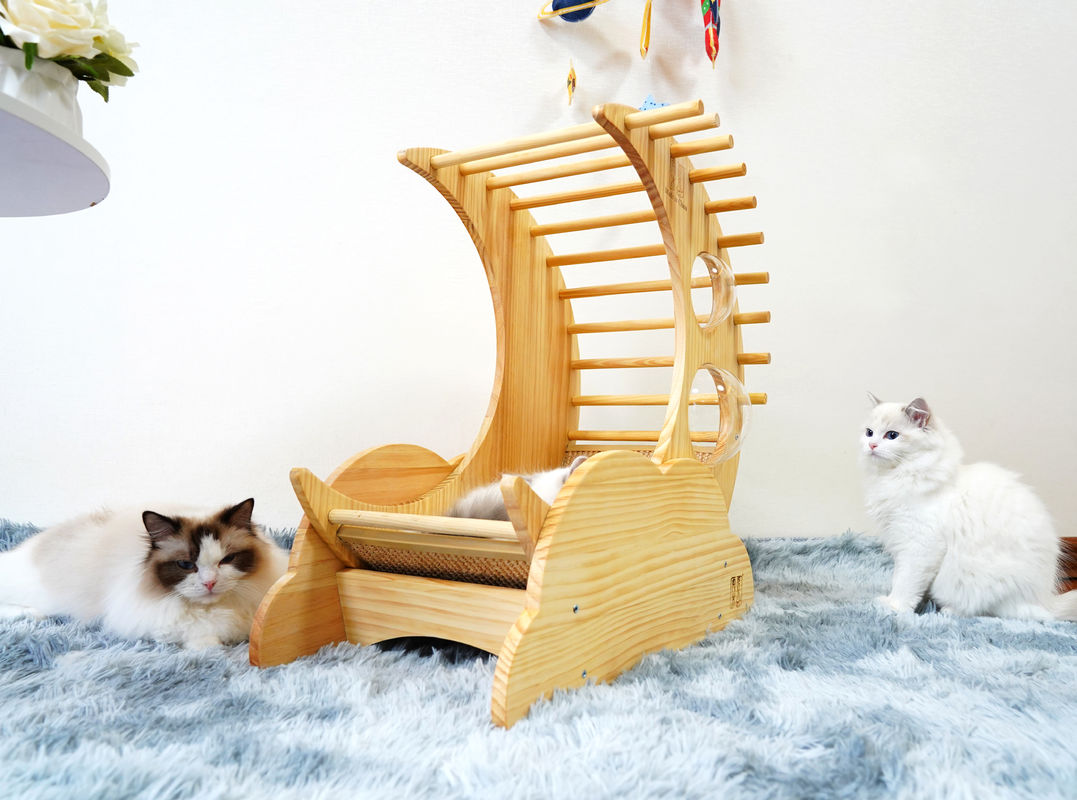 Hallupets 고양이 긁는 집 애완 동물 콘도 고양이 나무 침대 나무 집