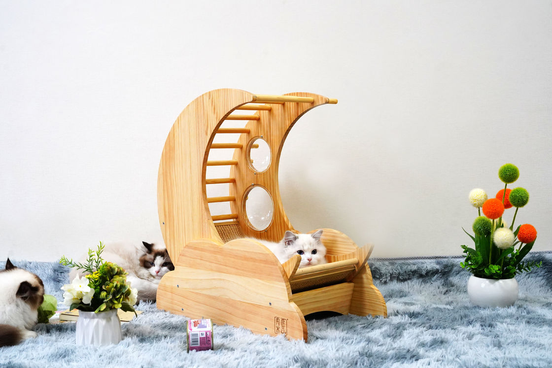 Hallupets 고양이 긁는 집 애완 동물 콘도 고양이 나무 침대 나무 집