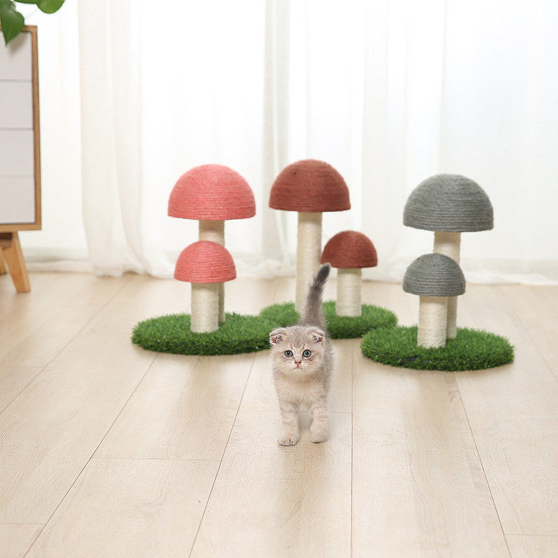 아마 버섯 사이잘삼 고양이 나무 타워 고양이 스크래치 포스트 보드 S 36*30cm