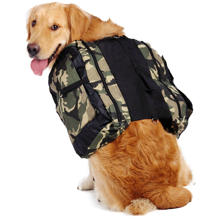 큰 개를 위한 조정가능한 Camo 개 각자 책가방 마구 부대 사냥개 책가방