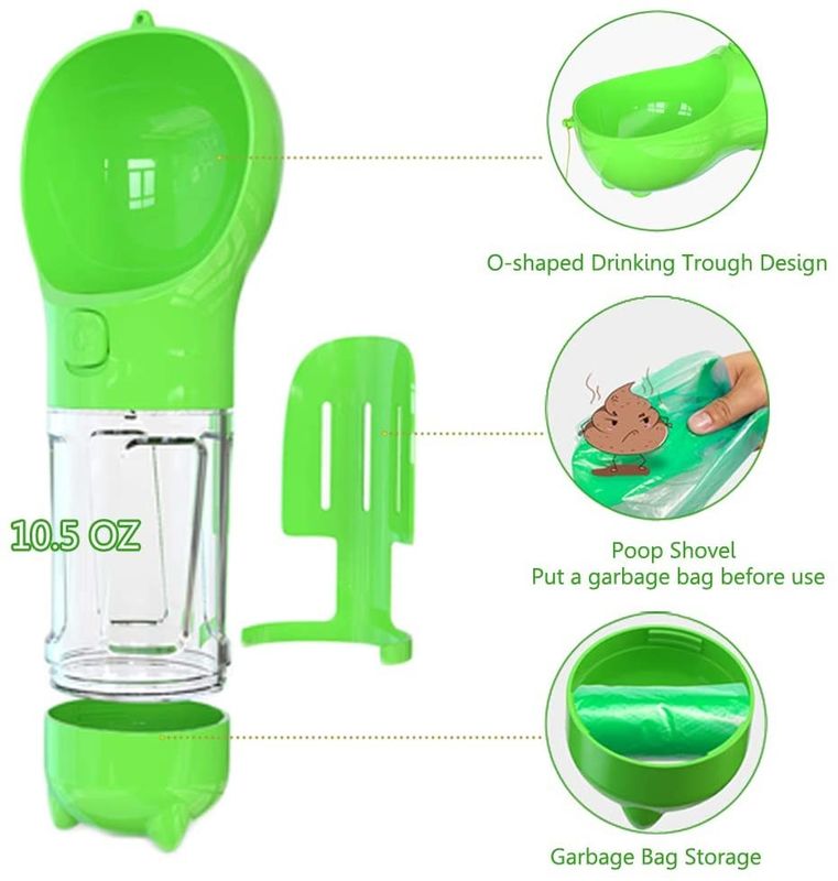 플라스틱 야외 개 여행 물병 300ML