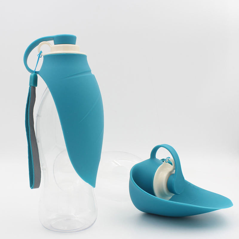 여행 하이킹을 위한 580ml 잎 Foldable 실리콘 개 물병 개 마시는 병