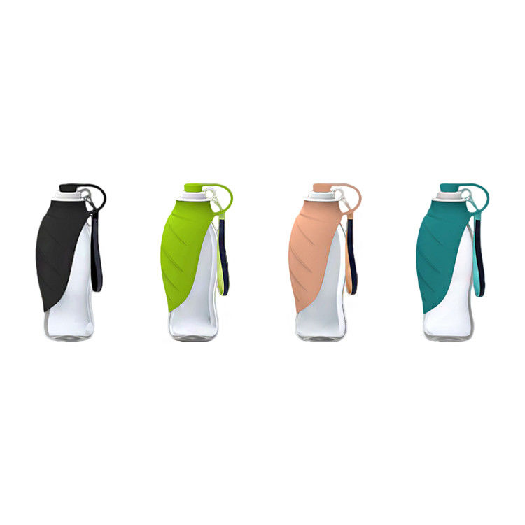 여행 하이킹을 위한 580ml 잎 Foldable 실리콘 개 물병 개 마시는 병
