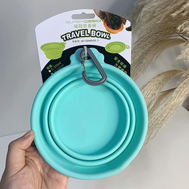 Carabiner 클립을 가진 옥외 접을 수 있는 강아지 음식과 물그릇 누출 증거
