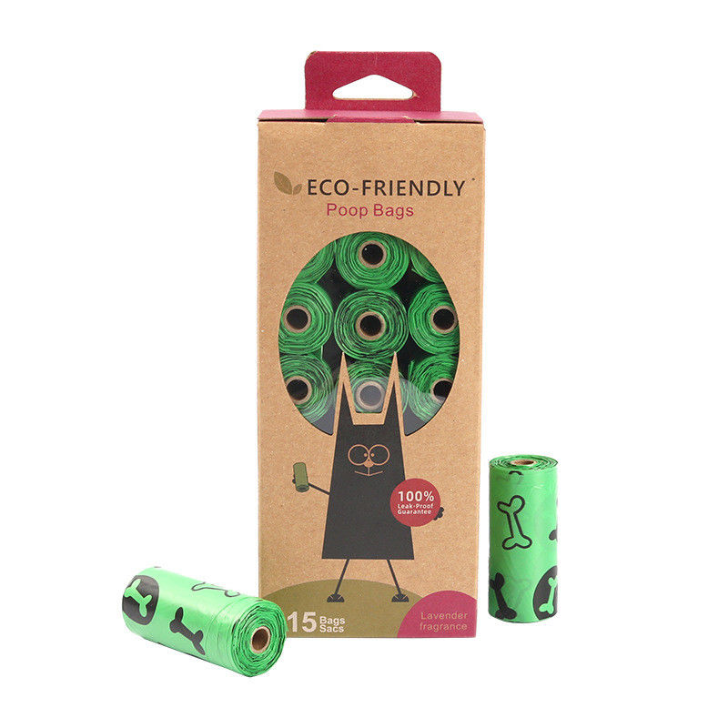 상자에 있는 Eco 친절한 21 Rolls를 막는 냄새와 EPI &amp; PE Biobag 개 쓰레기 봉투