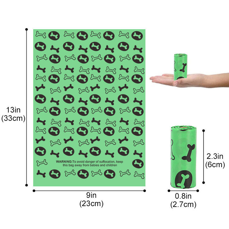 상자에 있는 Eco 친절한 21 Rolls를 막는 냄새와 EPI &amp; PE Biobag 개 쓰레기 봉투
