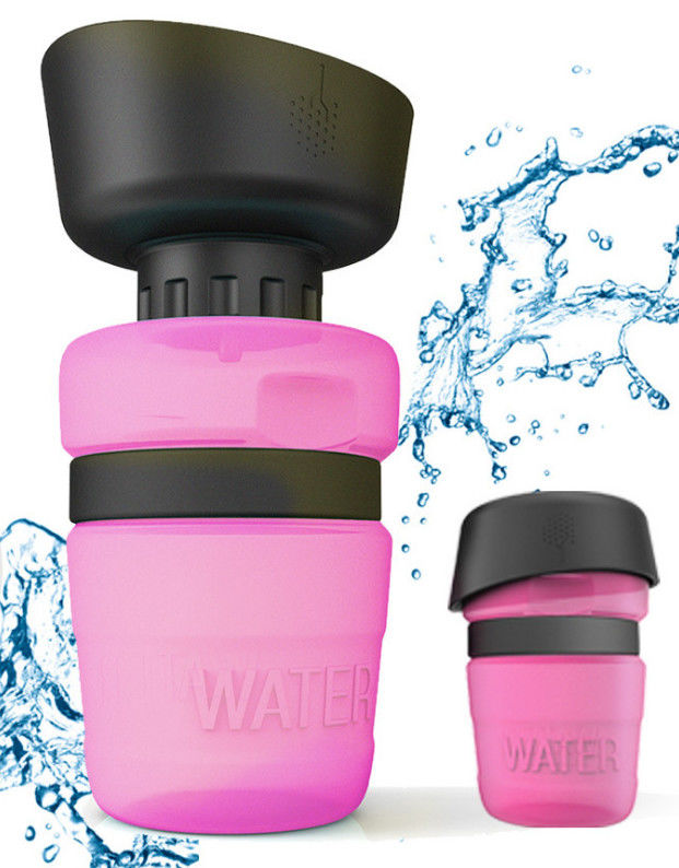 520ml HDPE 실리콘 애완 동물 물병 누출 방지 개 물병