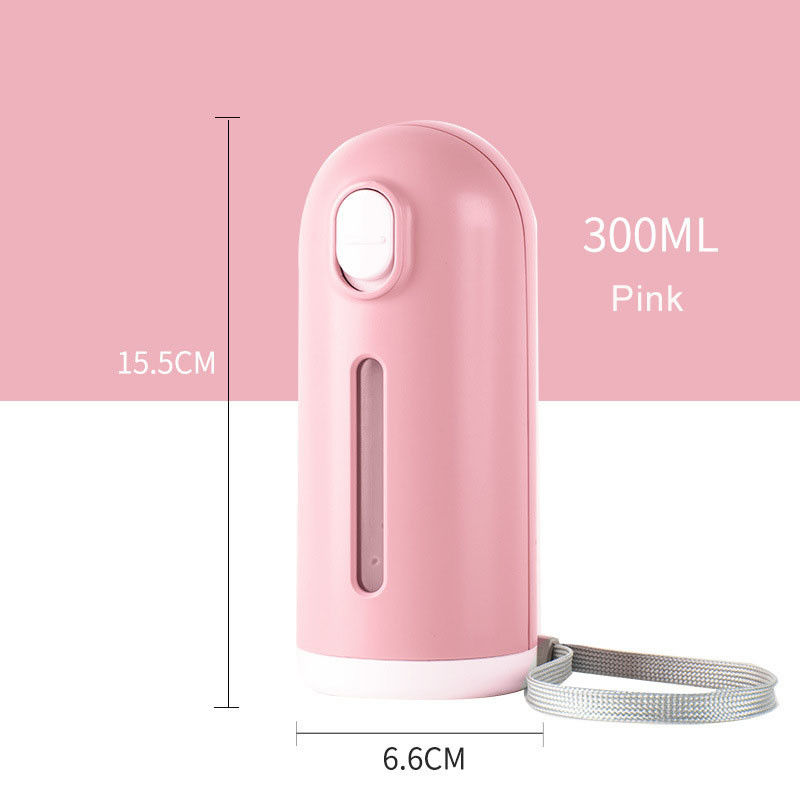 300ml 10 온스 슬라이딩 커버 가을 증거 분수의 작은 휴대용 여행 개 물병