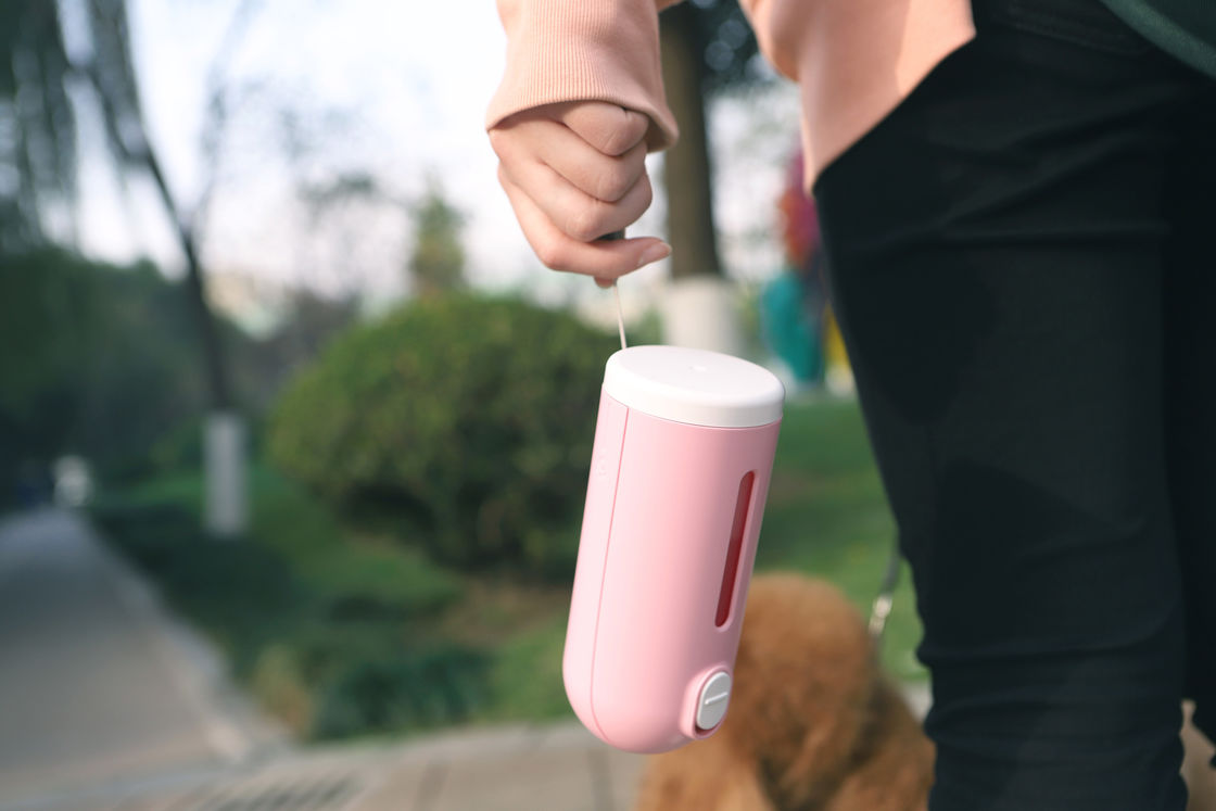 핑크 접이식 개 물병 디스펜서 작은 개 미니 휴대용 애완 동물 주전자